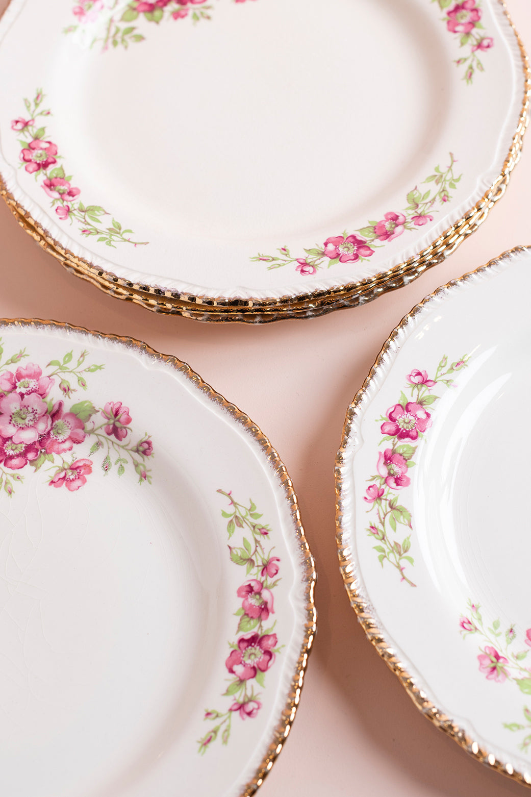 Vintage Floral Dinner Plates