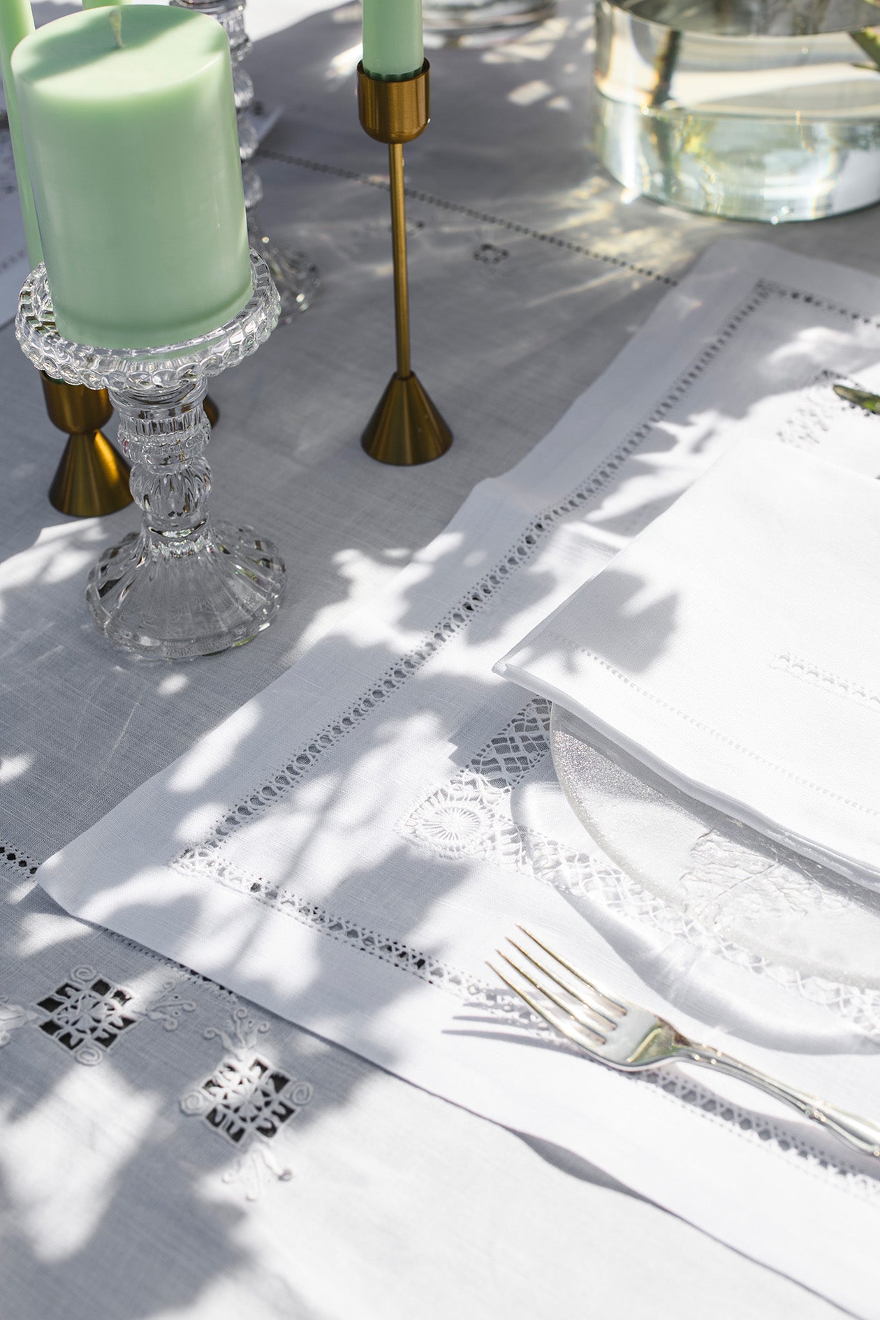 French Hemstitched Linen - Runner  /  Table Mats  /  Napkins - Sarah Urban