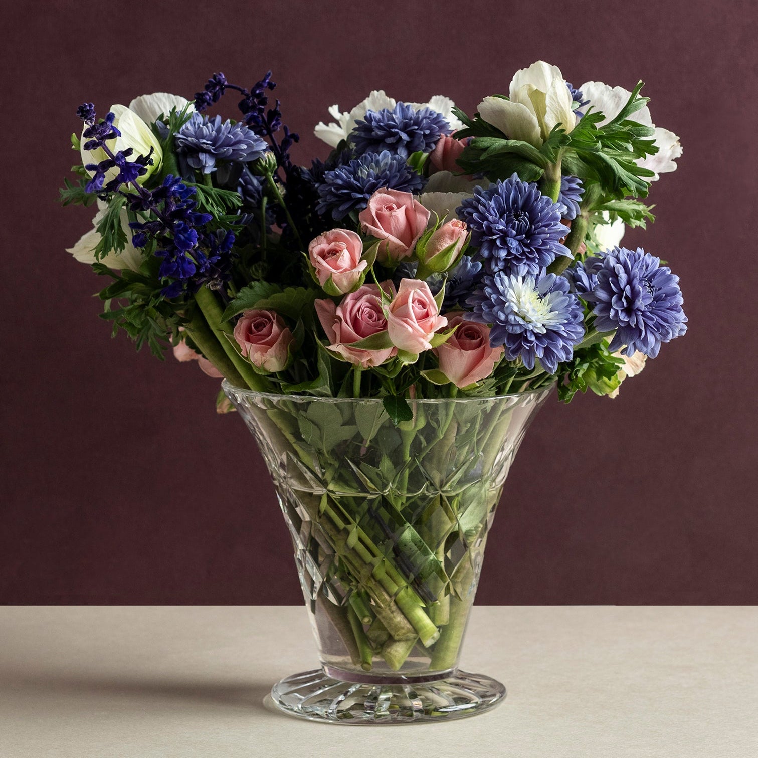 Vintage Diamond Trumpet Vase