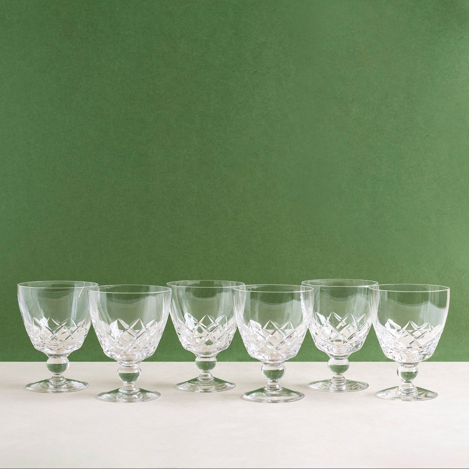Vintage Diamond Goblets Set of 6