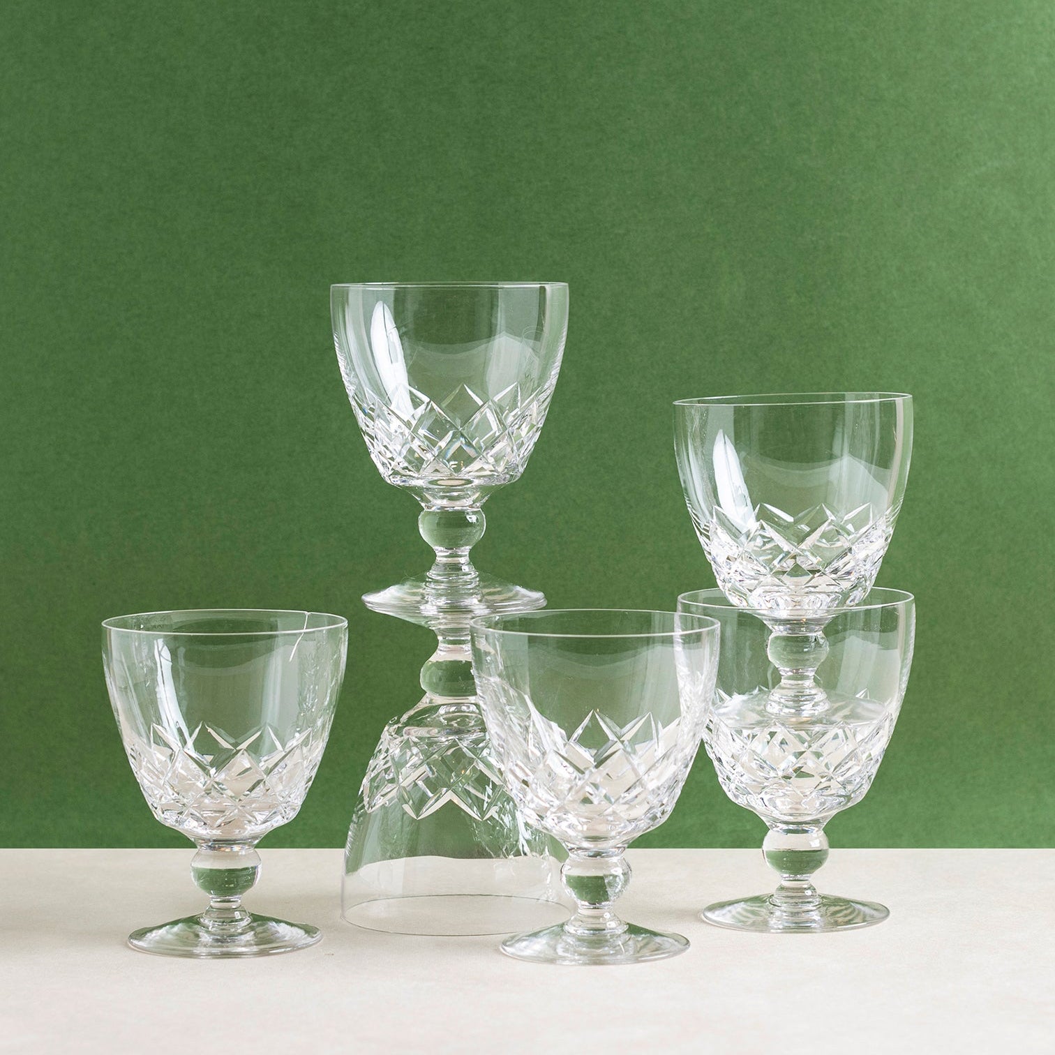 Vintage Diamond Goblets Set of 6