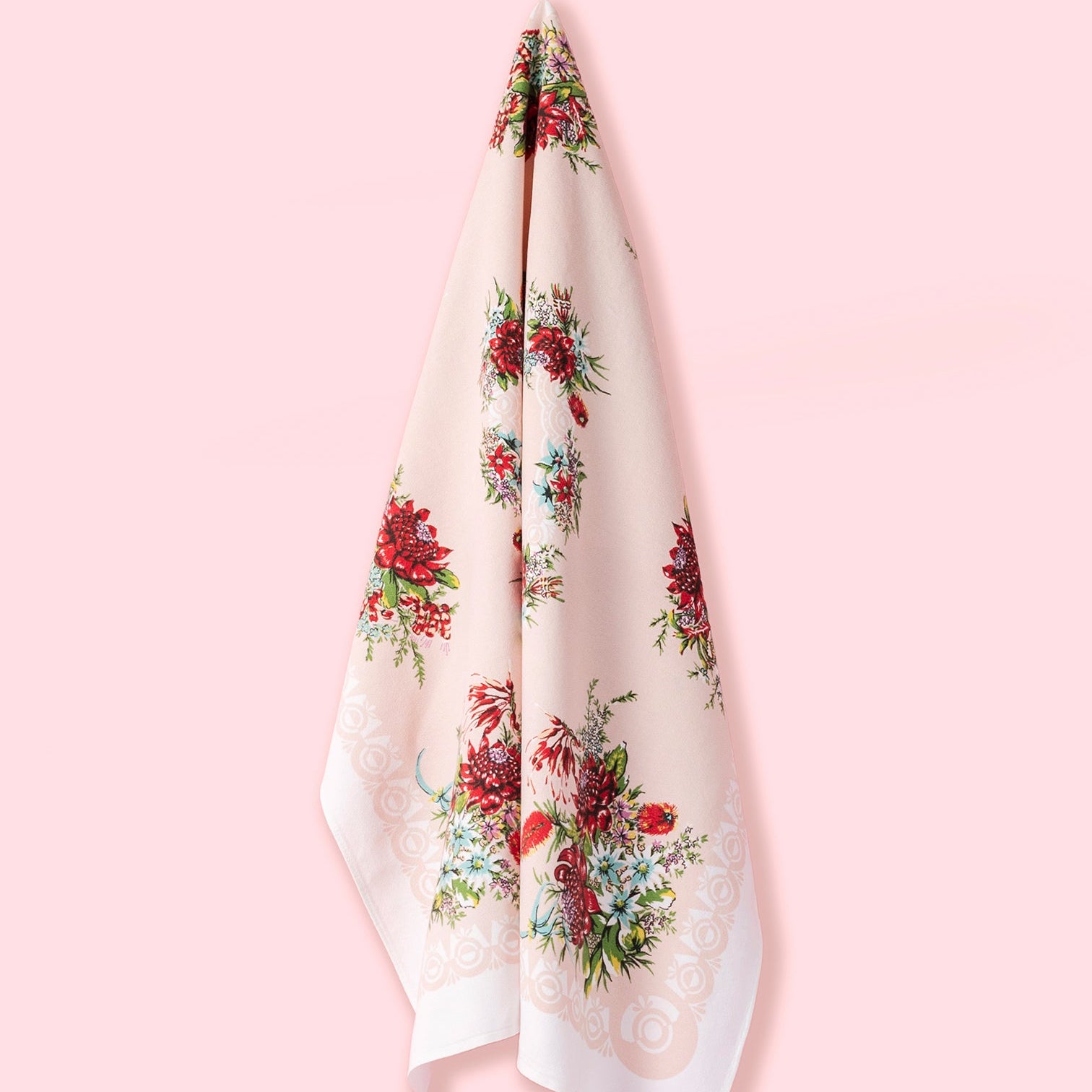Vintage Pink Native Bouquet Tablecloth