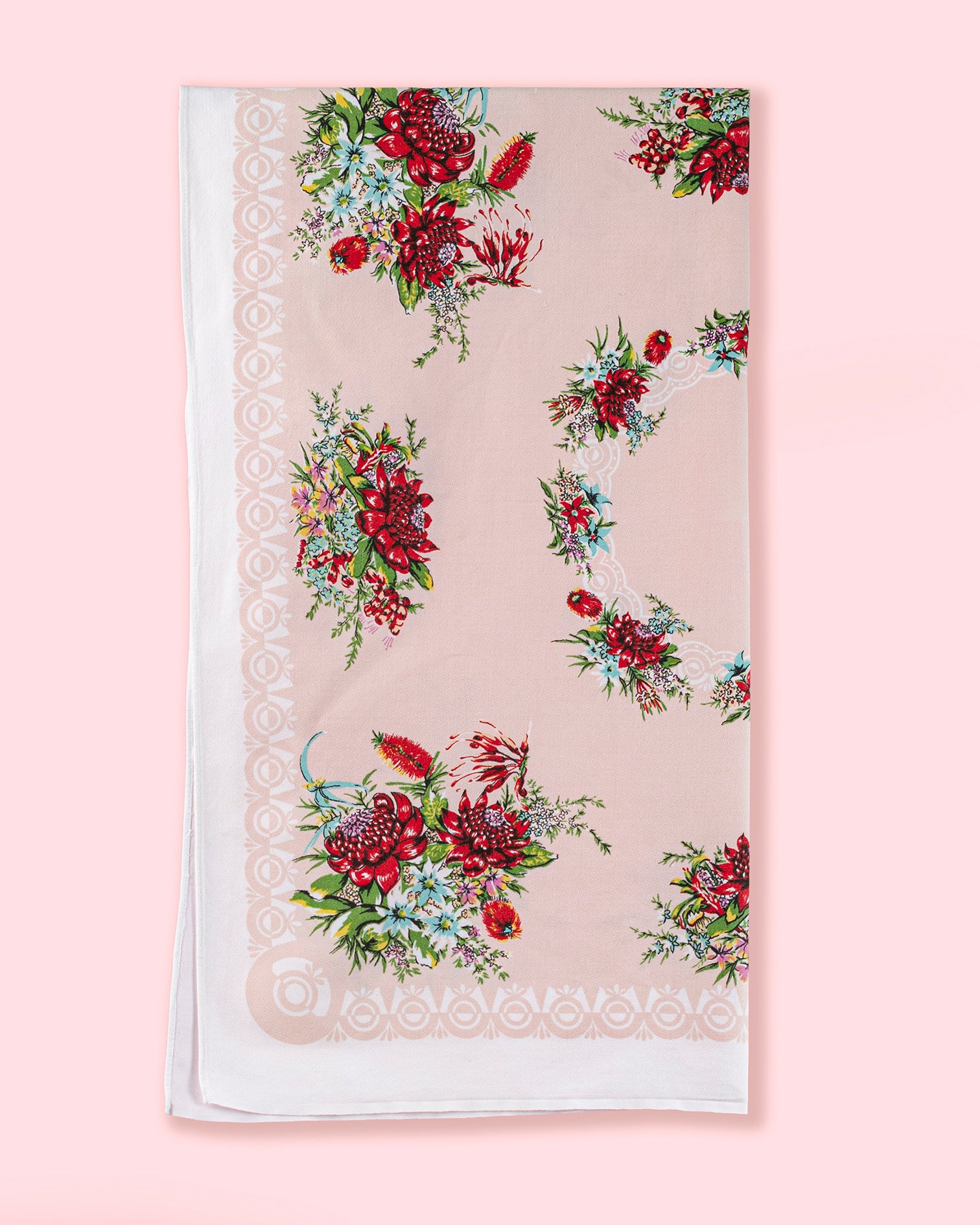 Vintage Pink Native Bouquet Tablecloth