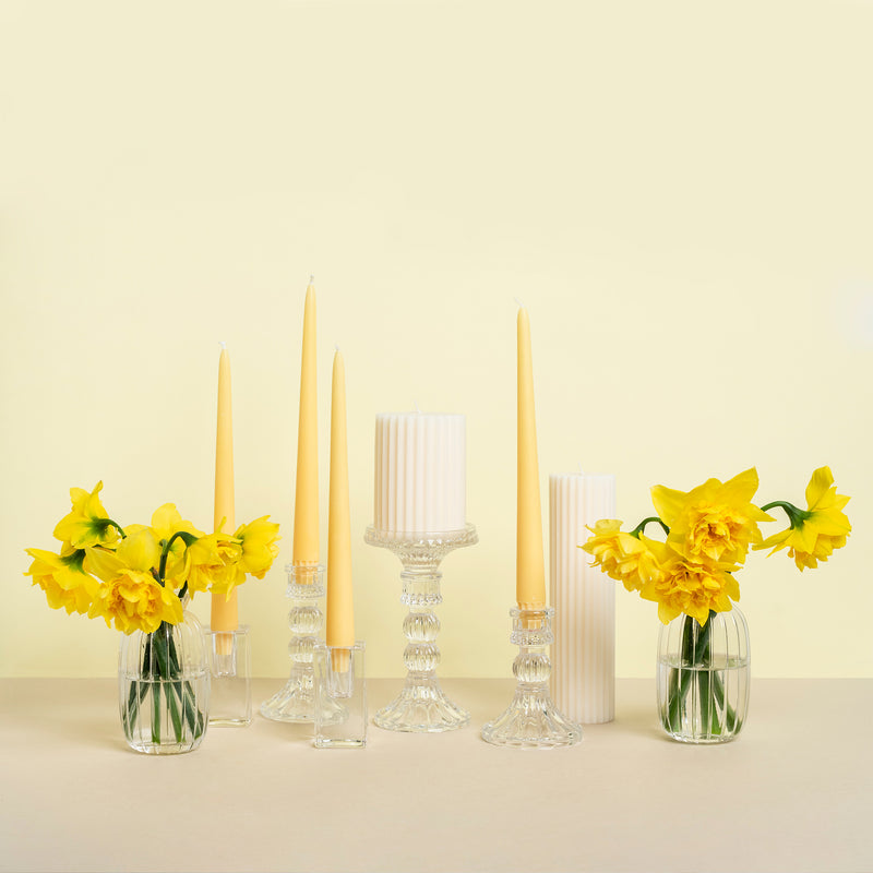 Ivory Fluted Pillar Candle 7x10cm