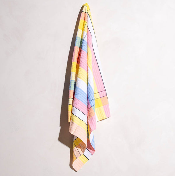 Vintage Pastel Rainbow Check Seersucker Tablecloth - Sarah Urban