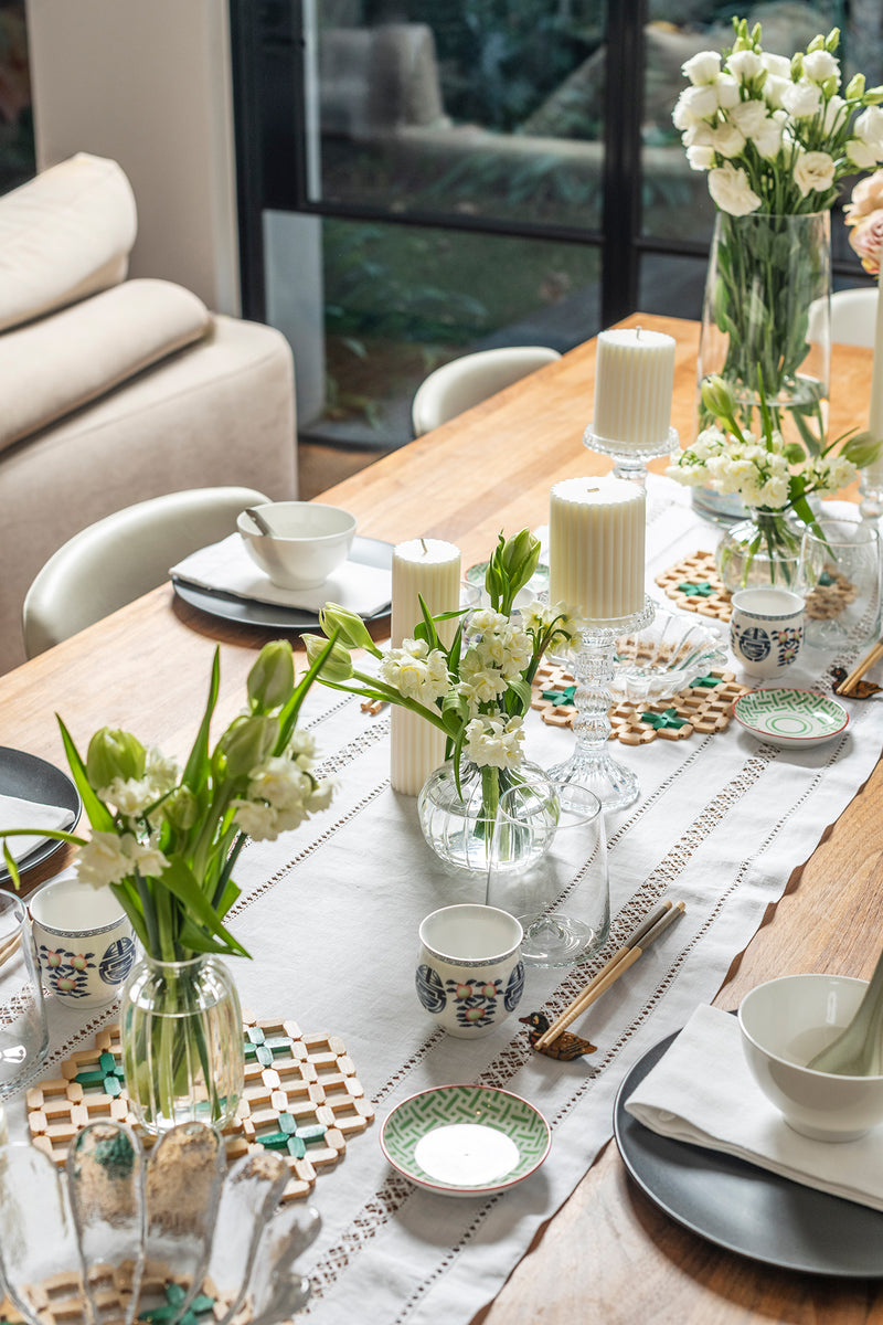 French Hemstitched Linen - Runner  /  Table Mats  /  Napkins