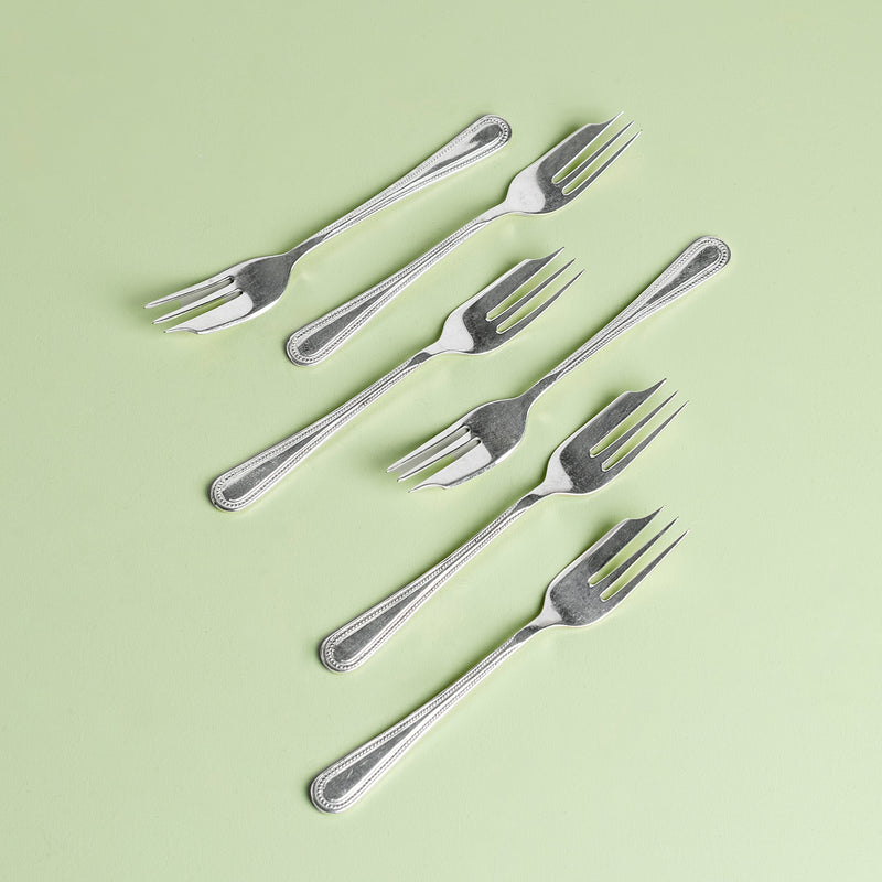 Beaded Edge Cake Fork Set of 6