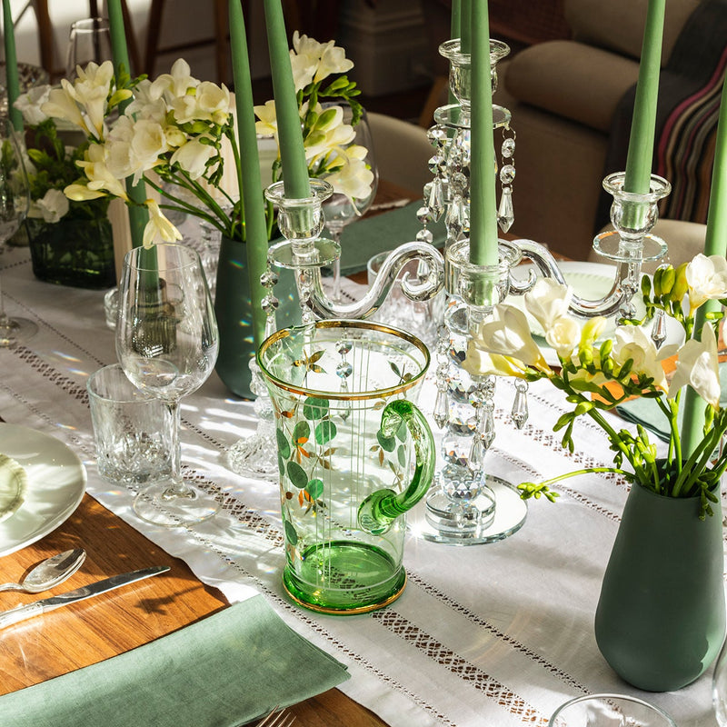 Glass Five-Arm Candelabra