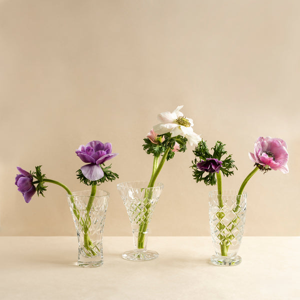 Trio of Vintage Crystal Vases