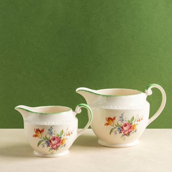 Set of 2 Vintage Floral Jugs