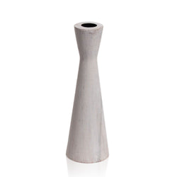 White Wooden Taper Candle Holder - Sarah Urban