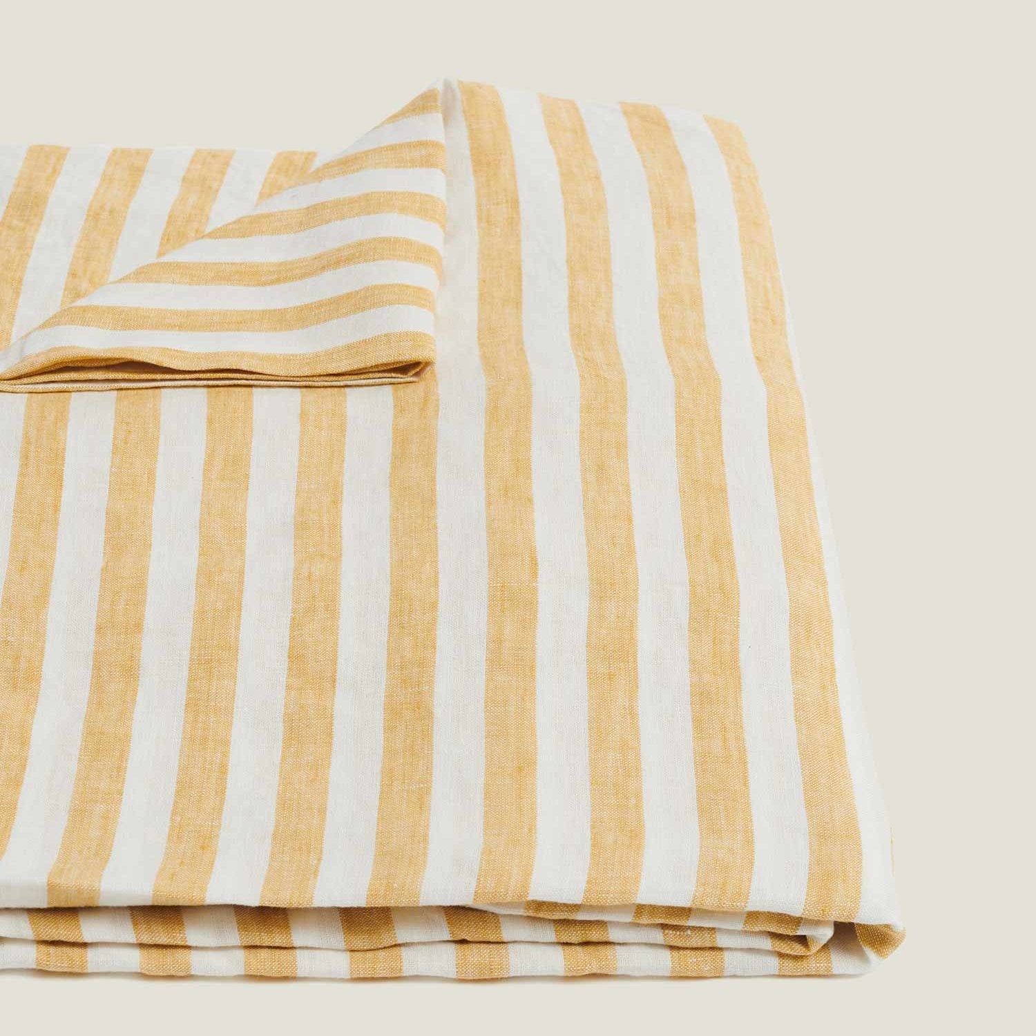 Yellow Stripe Linen Tablecloth - Sarah Urban