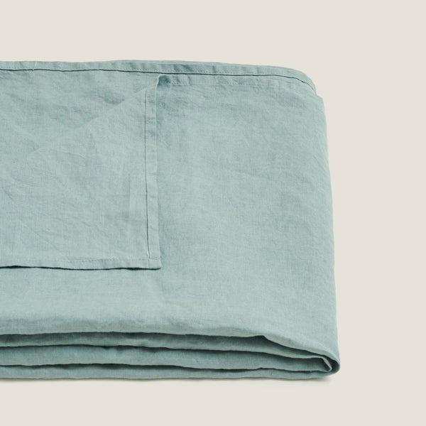 Aqua Linen Tablecloth