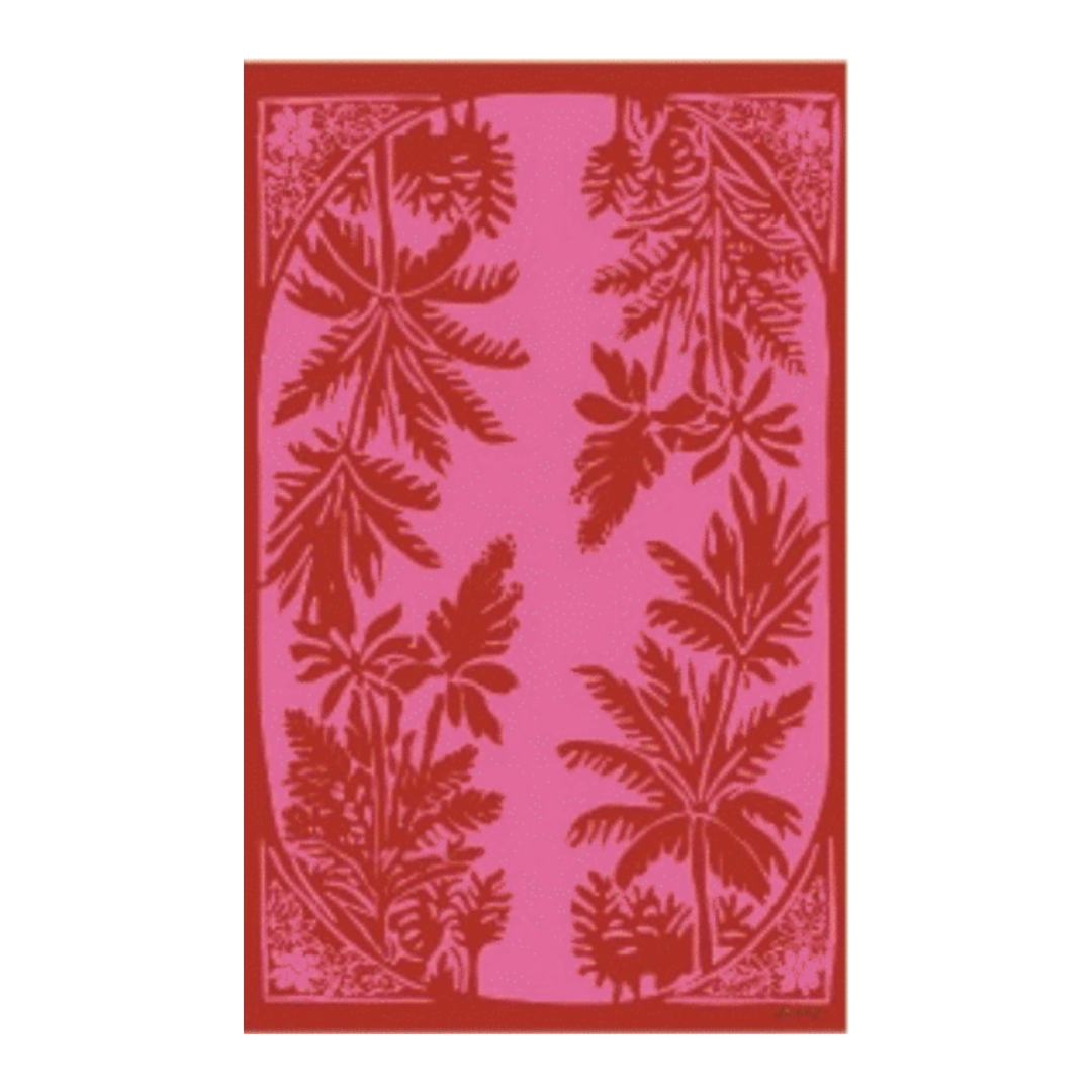 Pink Palm Tea Towel