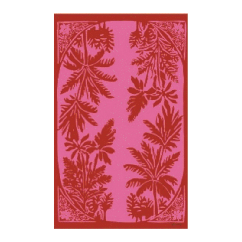 Pink Palm Tea Towel