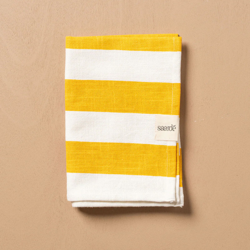 Sardinia Tea Towel - Lemon Stripe - Sarah Urban