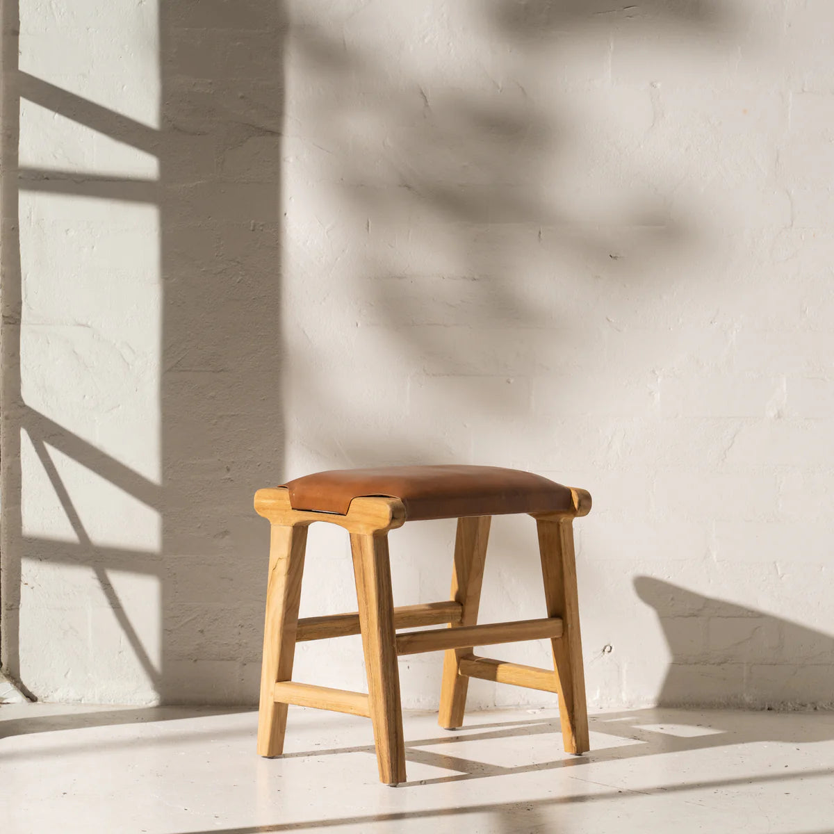 Padded Leather Footstool - Sarah Urban
