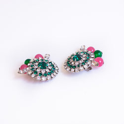 Vintage pink and emerald earrings - Sarah Urban
