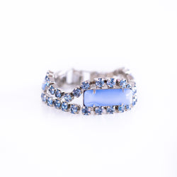 Vintage blue thermoset and rhinestone bracelet - Sarah Urban