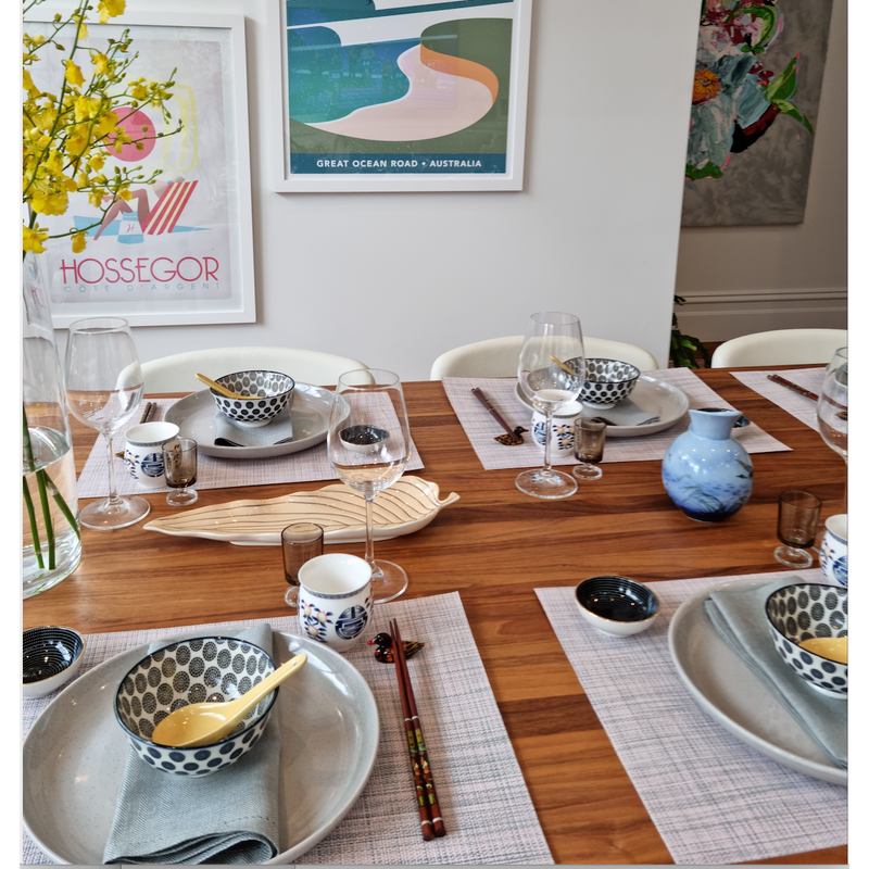 We love Asian food table setting - for 6 people - Sarah Urban