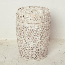 Whitewash Bamboo Laundry with Lid - ON BACKORDER - Delivery Mid October - Sarah Urban